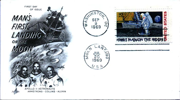 Ersttagsbrief USA - Erste Mondlandung bei Apollo 11-Mission am 20.7.1969