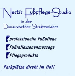 Inhaberin: Kirsten Nestmeier / - professionelle Fu�pflege / - Fu�reflexzonenmassage / - Pflegeprodukte / Parkpl�tze direkt im Hof!